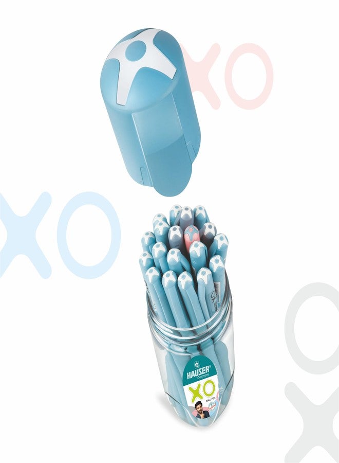 Hauser XO Ball Pen Set, 20 Pens in Storage Jar, Blue Black Red Assorted - Image 5