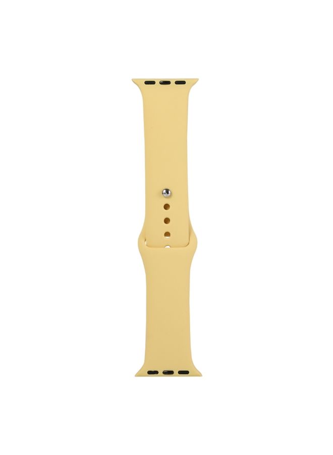Replacement Strap For Apple Watch Series 9&8&7 41mm / SE 3&SE 2&6&SE&5&4 40mm / 3&2&1 38mm Silicone Watch Band, Short Section female Yellow