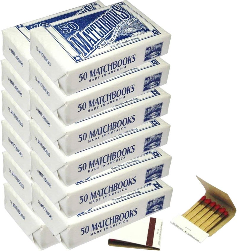 MegaDeal D.D. Bean & Sons AB24 A24 600 Matchbooks, White, for Wedding Birthday Wholesale, Made in America, Standard - Image 1