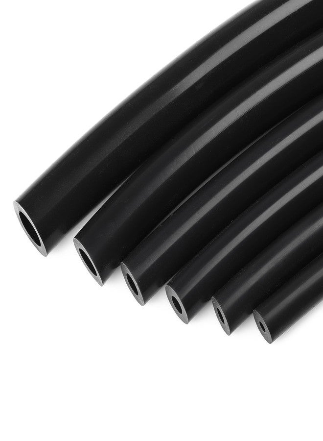 Ucreative 1/8" 5/32" 3/16" 1/4" 5/16" 3/8" Automotive Silicone Vacuum Tubing Hose Kit for Air and Water 6PCS 5FT (Black) - Image 1