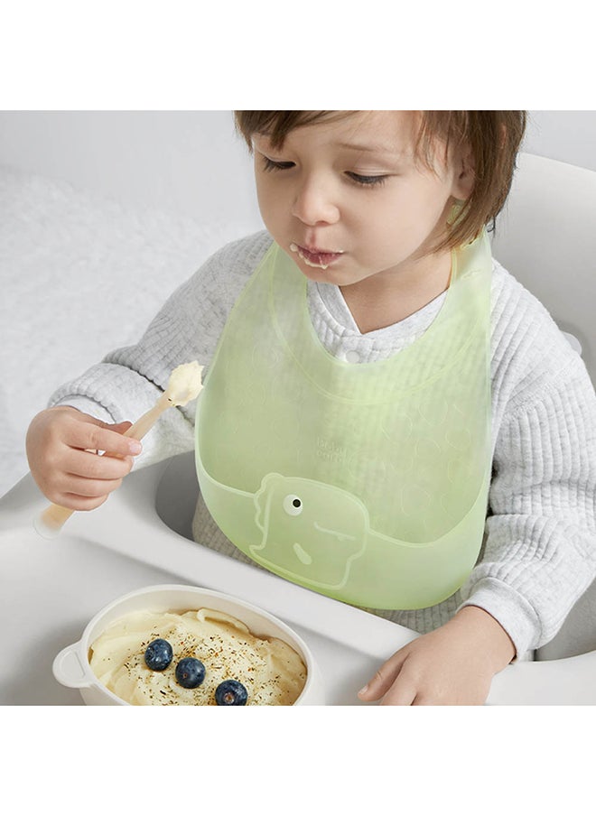 Babycare Babycare - Baby Silicone Bib – Jade Green, Waterproof, Adjustable Feeding Bib with Food Catcher – Safety Approved for Babies  - Image 2