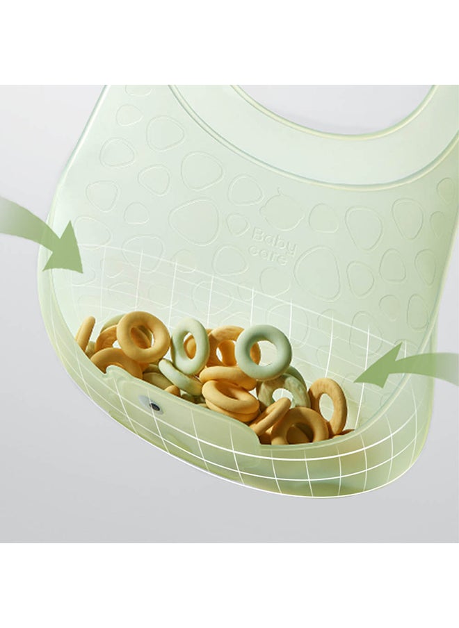 Babycare Babycare - Baby Silicone Bib – Jade Green, Waterproof, Adjustable Feeding Bib with Food Catcher – Safety Approved for Babies  - Image 5
