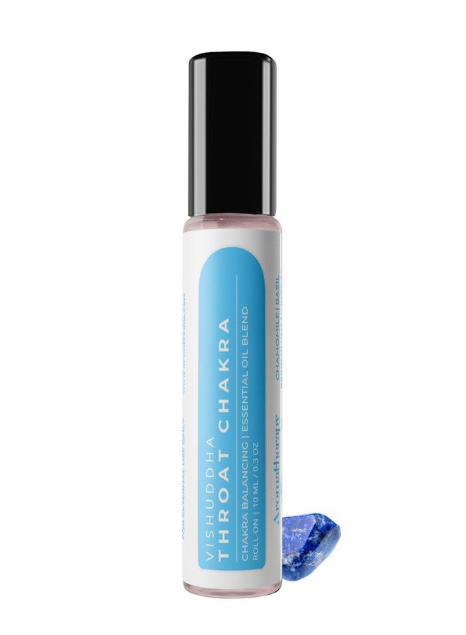 Devinez Throat Chakra (Vishuddha) Roll-On (10ml) Therapy Oil- With Natual Essential Oil & Lapis Gem Stone - For Chakra Balance, Meditation, Yoga, Reiki & Healing - Image 1