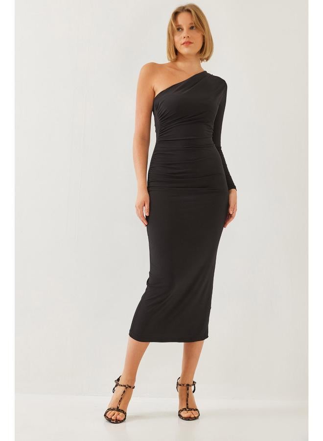 جينجر فستان بكتف واحد مكشكش - Image 3