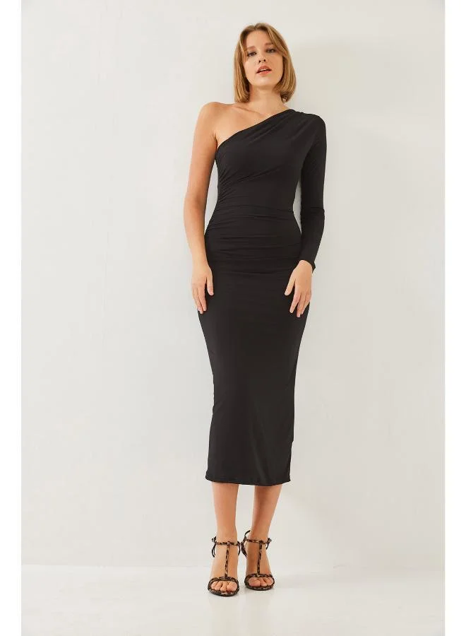 Ginger One Shoulder Draped Dress
