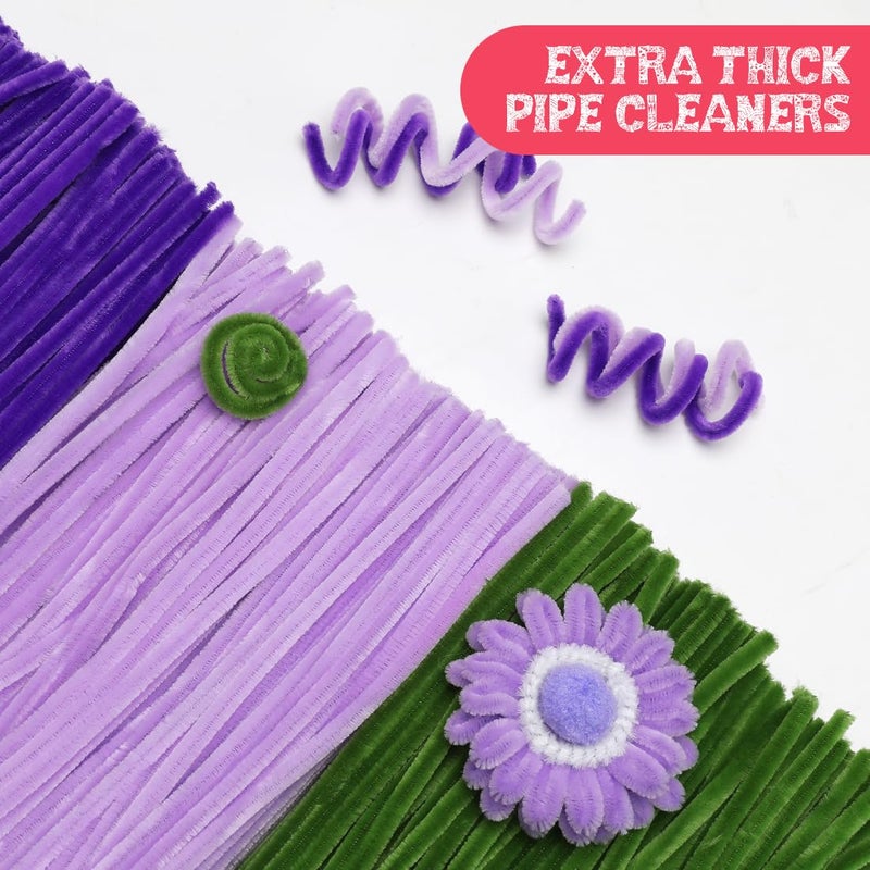 IOOLEEM Pipe Cleaners, 480pcs Purple Lavenders, Flower Making Kit, Arts and Craft Supplies for Flowers, Ideas for Art Project Activity. - Image 4