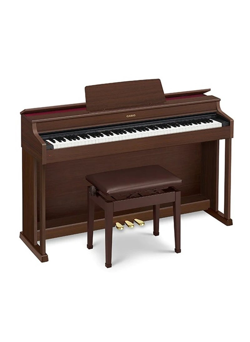 CASIO Celviano AP-470BN Digital Piano - Brown - 88 Keys - AiR Sound Source - 22 Tones - 20W＋20W - Polyphony 256 with Adjustable Piano Bench  - Image 2