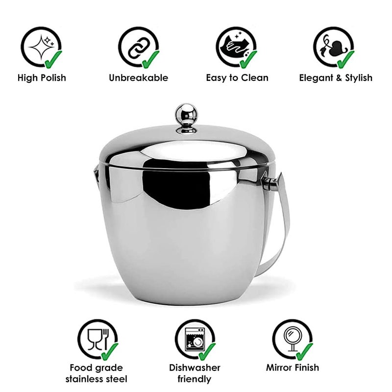 SR GLOBAL Stainless Steel Double Wall Apple Ice Bucket - Image 4