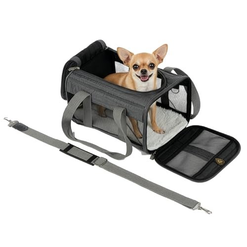 Sherpa Original Deluxe Travel Pet Carrier, Airline Approved & Guaranteed On Board - Charcoal Gray, Small - Image 1