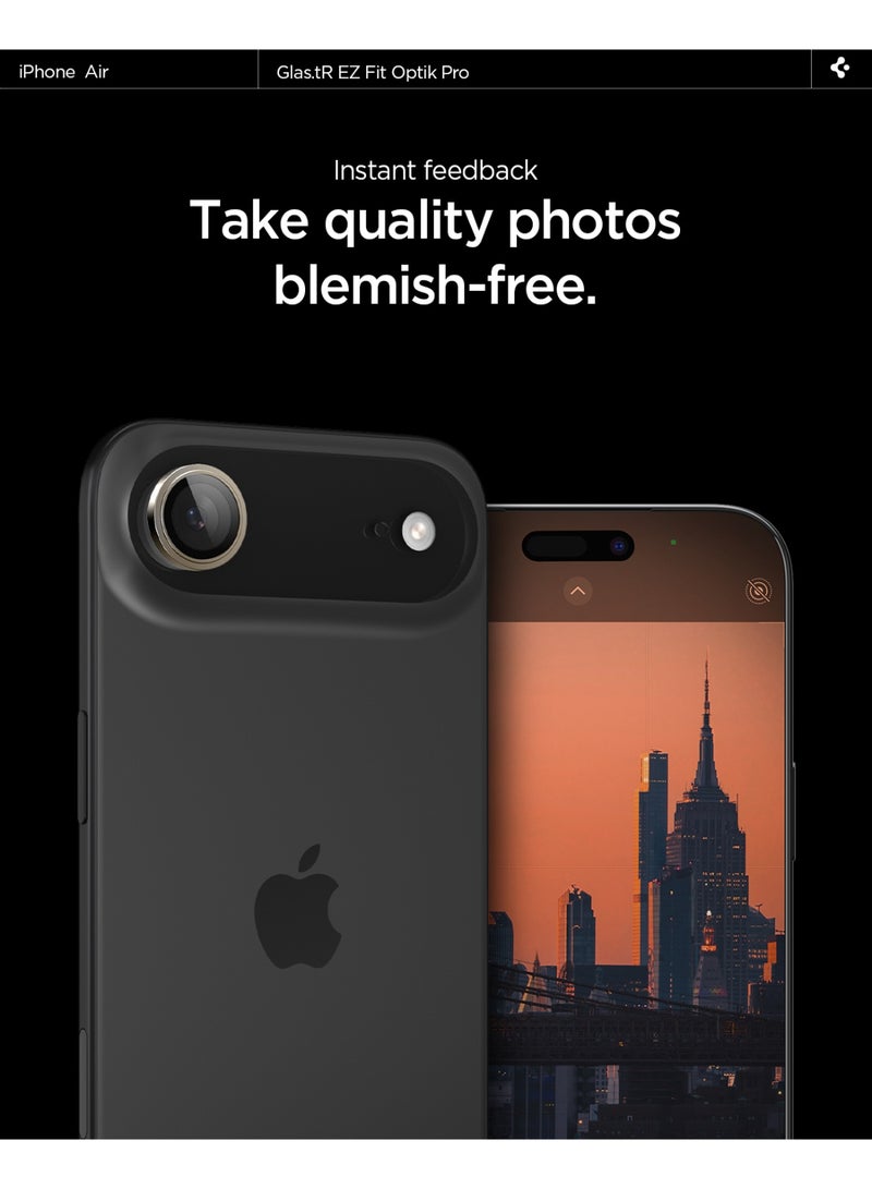 Spigen GLAStR EZ-Fit Optik Pro for iPhone 17 Air Camera Lens Protector [2 PACK] - Gold - Image 4