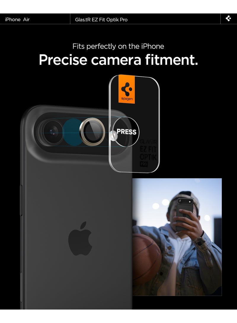 Spigen GLAStR EZ-Fit Optik Pro for iPhone 17 Air Camera Lens Protector [2 PACK] - Gold - Image 5