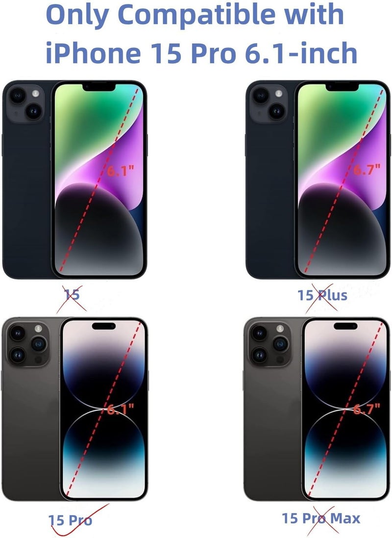 ZVB 15 Pro Back Glass Replacement Kit with Plate & Flex Cable and All Parts, White Titanium, 6.1 Inch for iPhone 15Pro Back Cover Glass, with Repair Tools (White Titanium) - Image 2