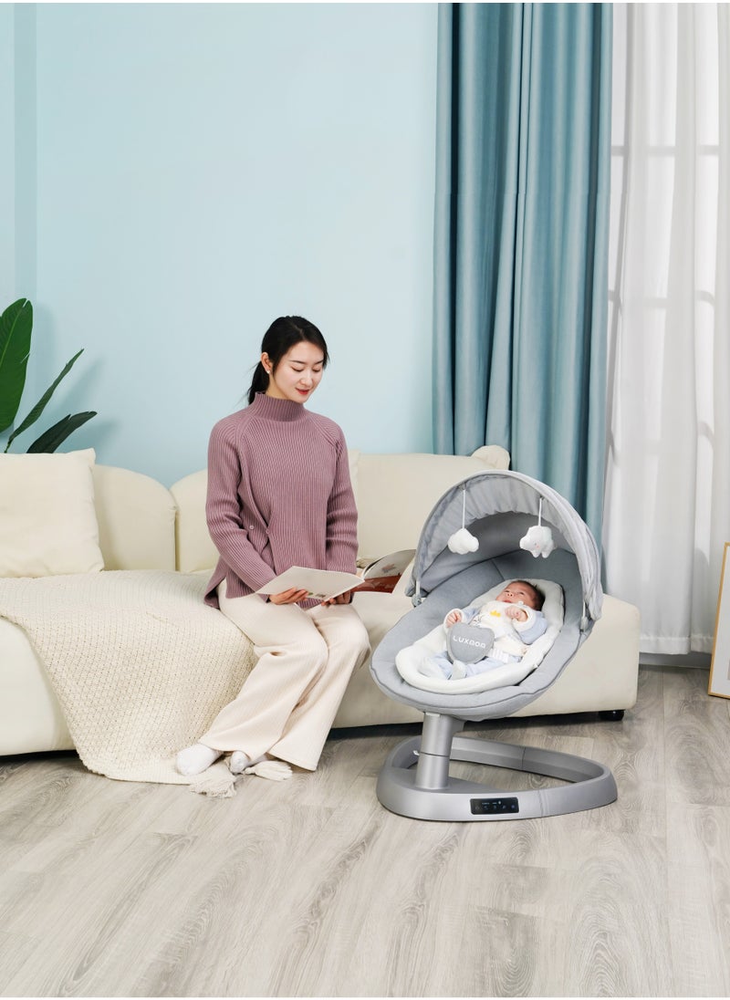 BabyDream - Baby swing multi-functional 4in1 deluxe with remote and Bluetooth Grey - Image 1