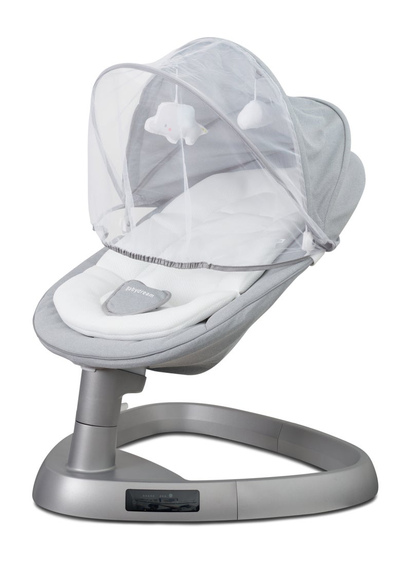 BabyDream Baby swing multi-functional 4in1 deluxe with remote and Bluetooth Grey  - Image 1