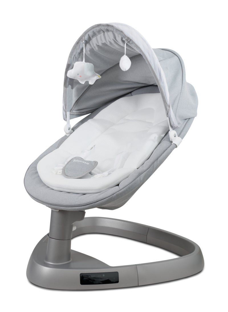BabyDream Baby swing multi-functional 4in1 deluxe with remote and Bluetooth Grey  - Image 3
