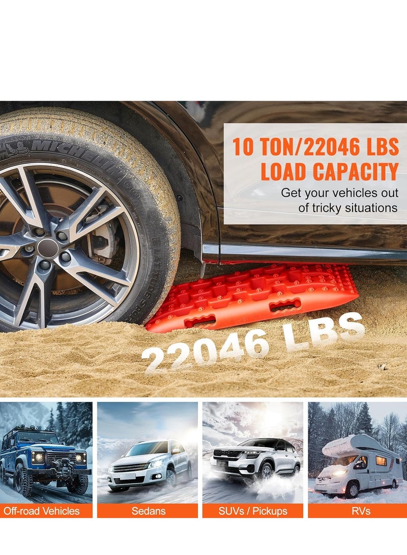 Generic 10 TON Traction Boards with PP Material, Recovery Boards for Off-road Vehicles/Cars/Pickups/SUVs/RVs, Pair Tire Traction Mats on Sand, Mud and Loose Terrain, Short, Orange(2 PCS)  - Image 2