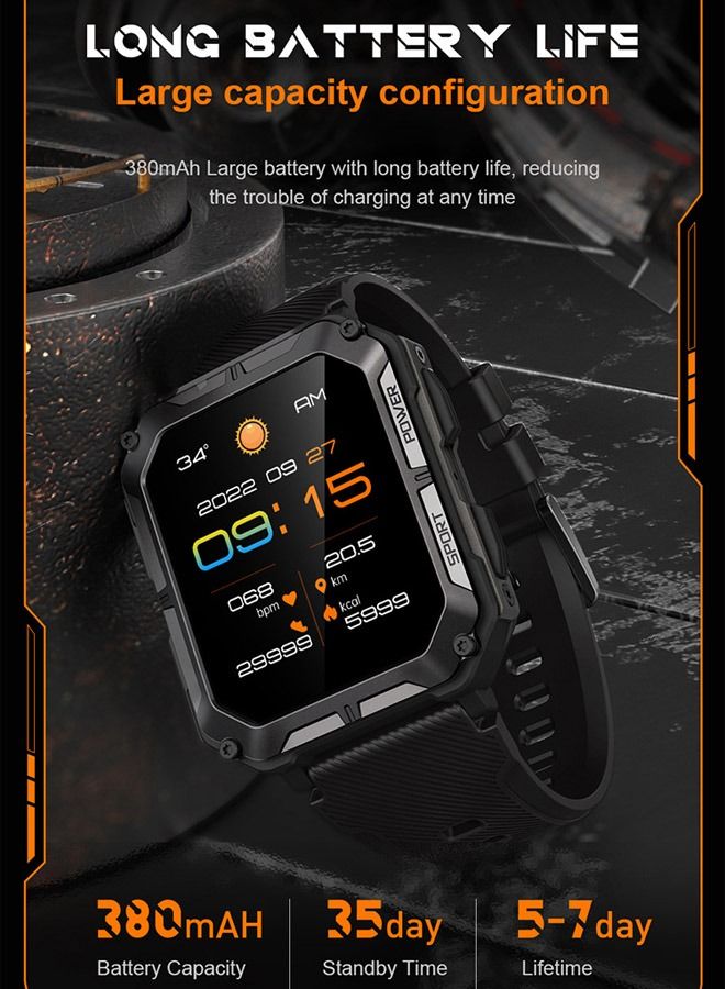 DUNISO Smart Watch for Men and Women Fitness Tracker IP68 Waterproof Smartwatch for Android iOS Phones 1.83" HD Full Touch Screen Digital Watches with Heart Rate Sleep Monitor Pedometer Black - Image 3