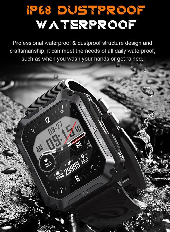 DUNISO Smart Watch for Men and Women Fitness Tracker IP68 Waterproof Smartwatch for Android iOS Phones 1.83" HD Full Touch Screen Digital Watches with Heart Rate Sleep Monitor Pedometer Black - Image 5