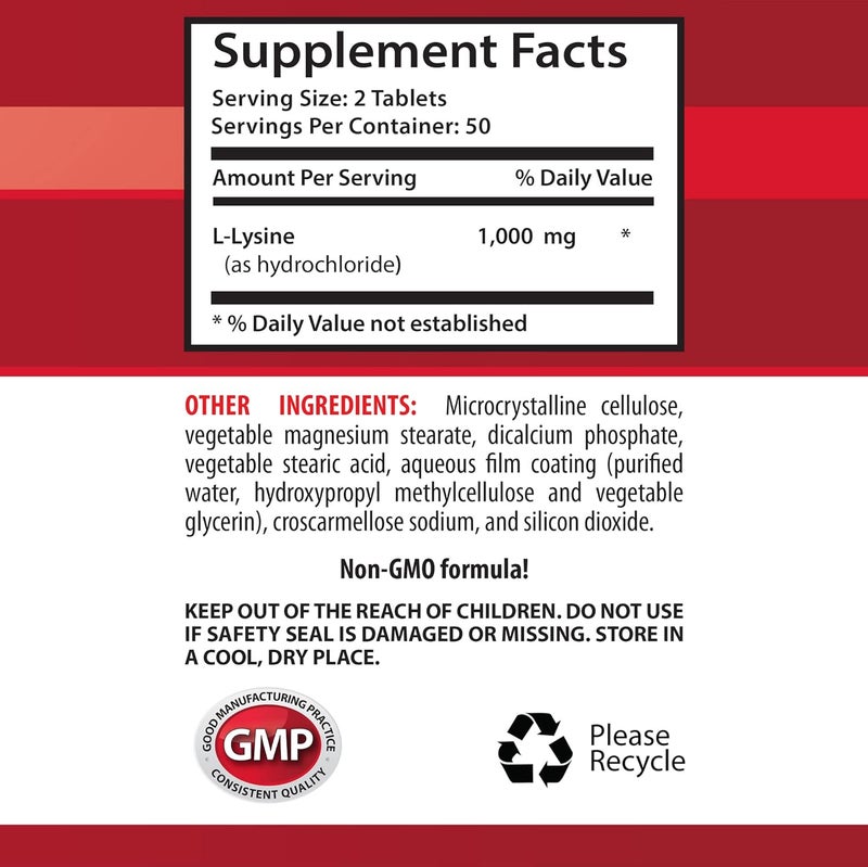 Health Solution Prime Llysine 1000 mg Tablets  LLYSINE 1000MG  Promote Healthy Skin  llysine Tablets  llysine 1000mg Tablets  llysine Supplement  llysine Ointment  lysine 1000mg Tablets 2 Bottles 200 Tabs - Image 5