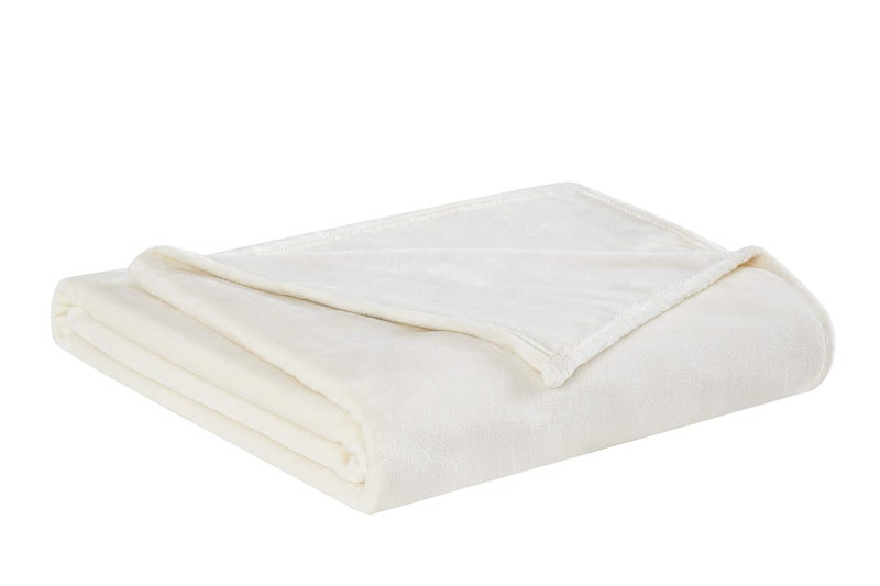 TRULY SOFT Velvet Plush Ivory Polyester 1-Piece Twin XL Blanket, Solid Themed, for Men and Women, Oeko-TEX Certified Confidence - Image 2