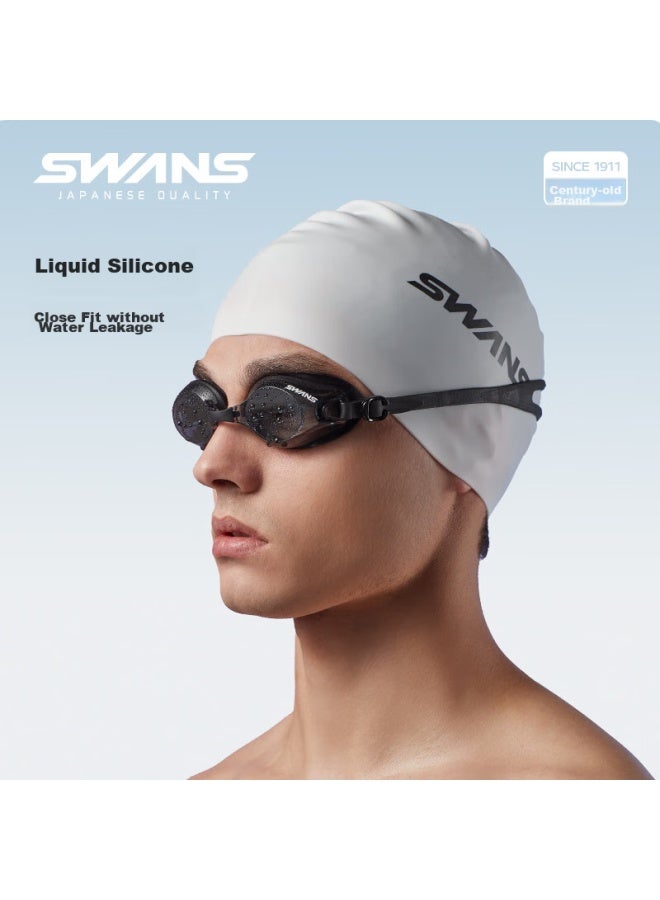 Swans Swimming Goggles, Imported, For Men And Women, Non-prescription, Waterproof, Anti-fog, High-definition, Professional Equipment, Swimming Gl And Swim Cap Set, Black - Image 3