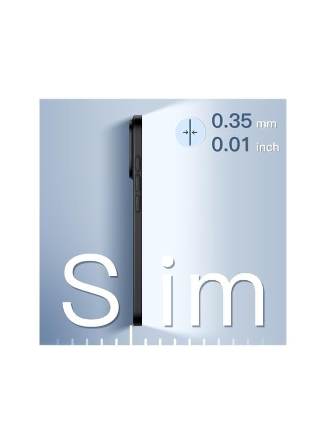 جي تيك حافظة رفيعة للغاية (0.35 مم) لهاتف iPhone 16 Pro مقاس 6.3 بوصة، حماية كاملة لعدسة الكاميرا، غطاء صلب خفيف الوزن من البولي بروبيلين بلمسة نهائية غير لامعة (أسود) - Image 3