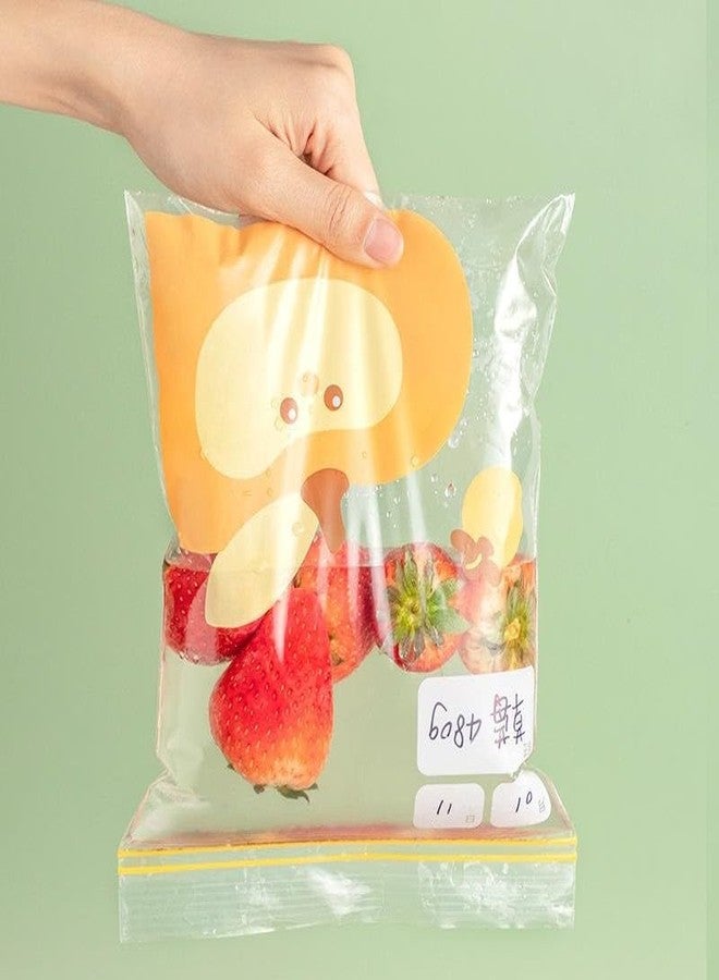 ODMART Reusable Refrigerator Food Storage Bags with Double Zip Lock Sealing | Thick Plastic Pouches for Vegetables, Fruits, Freezer & Fridge Kitchen Organization 27x28CM (Pack of 15) - Image 5