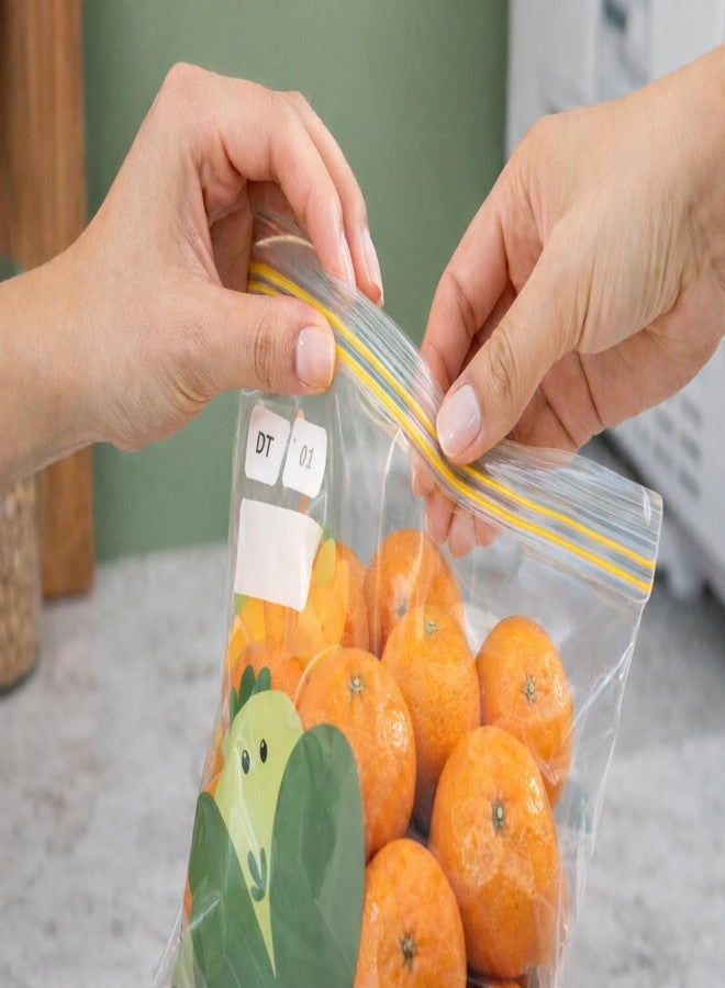 ODMART Reusable Refrigerator Food Storage Bags with Double Zip Lock Sealing | Thick Plastic Pouches for Vegetables, Fruits, Freezer & Fridge Kitchen Organization 27x28CM (Pack of 15) - Image 4