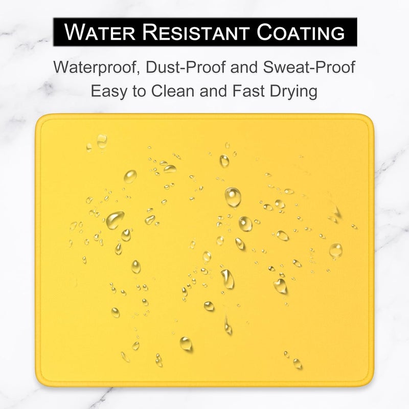 Hsurbtra Premium Textured Square Mouse Pad 10 x 8.4 Inches Stitched Edge Non-Slip Waterproof Rubber Cute Mouse Pad for Office Gaming Apricot Yellow - Image 5