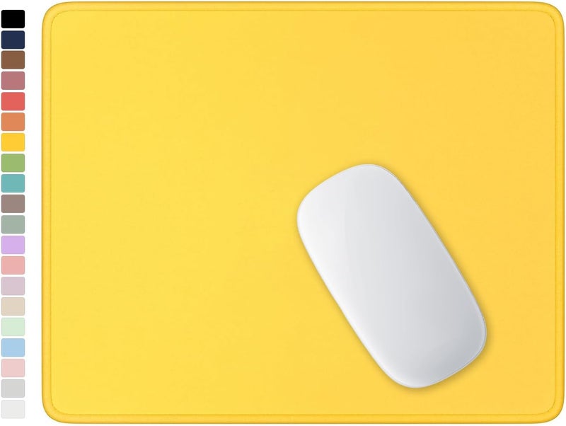 Hsurbtra Premium Textured Square Mouse Pad 10 x 8.4 Inches Stitched Edge Non-Slip Waterproof Rubber Cute Mouse Pad for Office Gaming Apricot Yellow - Image 1