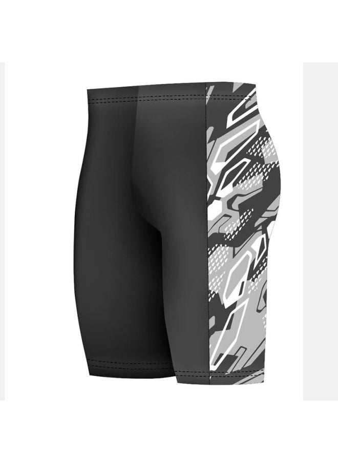 Loquat Mixed Batch Five-point Knee-length Swimming Trunks Men's Tether Stretch Fashion Fitness Swimming Trunks Student Swimming Pool Cross-Border-Color:9059 Black-  - Image 1