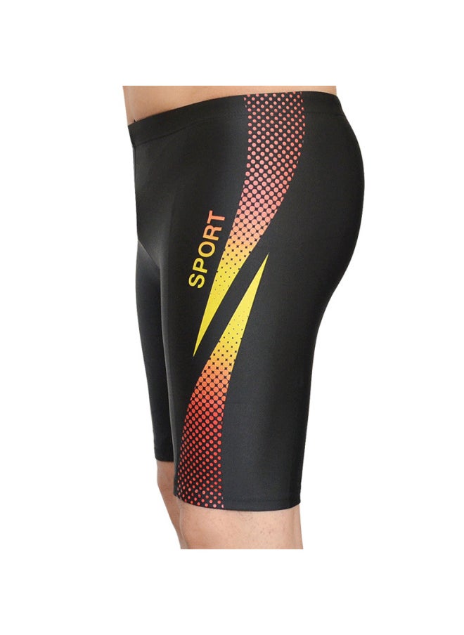Loquat Mixed Batch Five-point Knee-length Swimming Trunks Men's Tether Stretch Fashion Fitness Swimming Trunks Student Swimming Pool Cross-Border-Color:9059 Black-  - Image 3