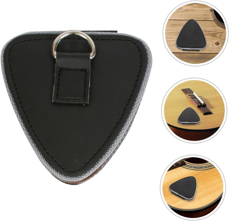 Alasum Guitar Pick Holder Case Heart-Shaped Oxford Fabric Pick Bag 6-Slot Storage Organizer Carrying and Protection - Image 3