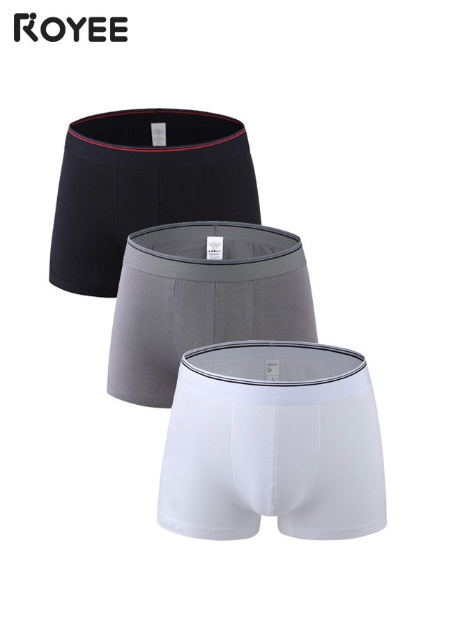 Royee - 3Pack Pure cotton of Men's underwear，Mid rise flat angle pants, knitted pure cotton for comfortable and breathable underwear - Image 1