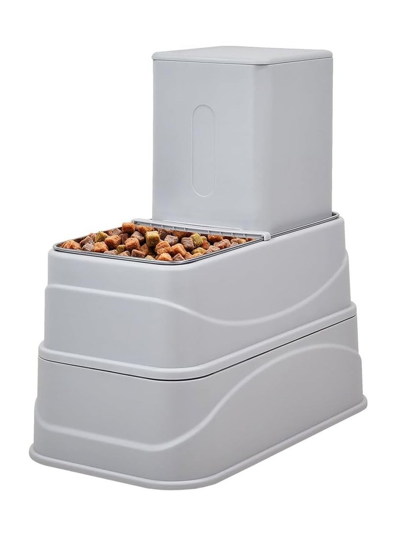 أن ان سي بيتس وحدة تغذية الحيوانات الأليفة قابلة للتعديل مع دلو طعام، وعاء قابل للفصل من الفولاذ المقاوم للصدأ، 41 سم وحدة تغذية الحيوانات الأليفة الأوتوماتيكية للسلالات المتوسطة إلى الكبيرة، قاعدة مضادة للانزلاق، محطة طعام الحيوانات الأليفة سهلة التنظيف وقابلة للحمل، (رمادي) - Image 1