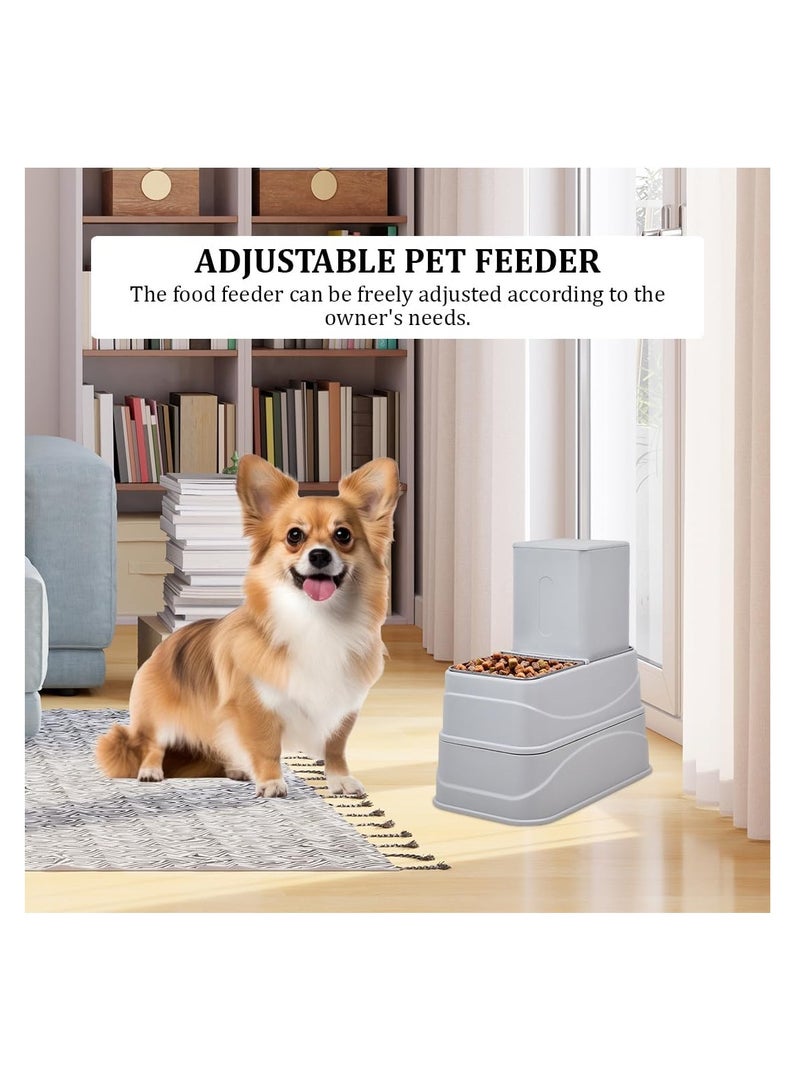أن ان سي بيتس وحدة تغذية الحيوانات الأليفة قابلة للتعديل مع دلو طعام، وعاء قابل للفصل من الفولاذ المقاوم للصدأ، 41 سم وحدة تغذية الحيوانات الأليفة الأوتوماتيكية للسلالات المتوسطة إلى الكبيرة، قاعدة مضادة للانزلاق، محطة طعام الحيوانات الأليفة سهلة التنظيف وقابلة للحمل، (رمادي) - Image 5