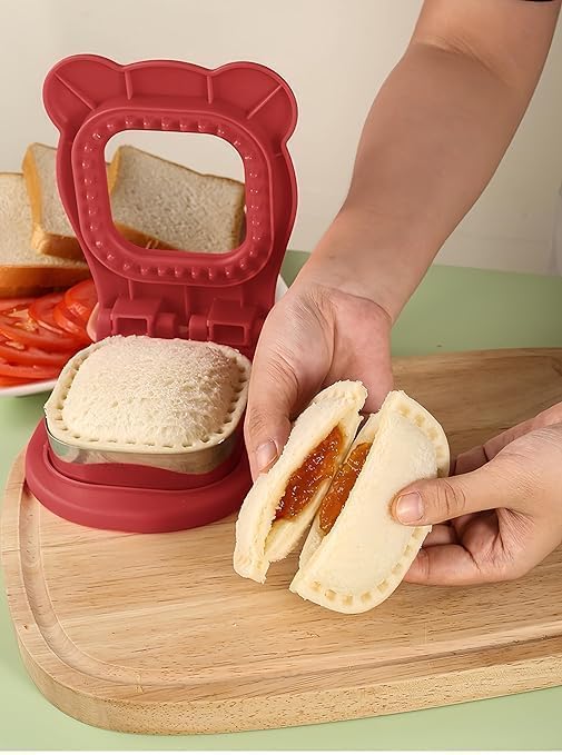 SWOPPLY Sandwich Cutter and Sealer Square Pocket Sandwiches Cutter Uncrustables Pancake Maker Bread Toast Breakfast Making Mold and Sealer for Kids for Cookie Cutters Baking Tools and Accessories