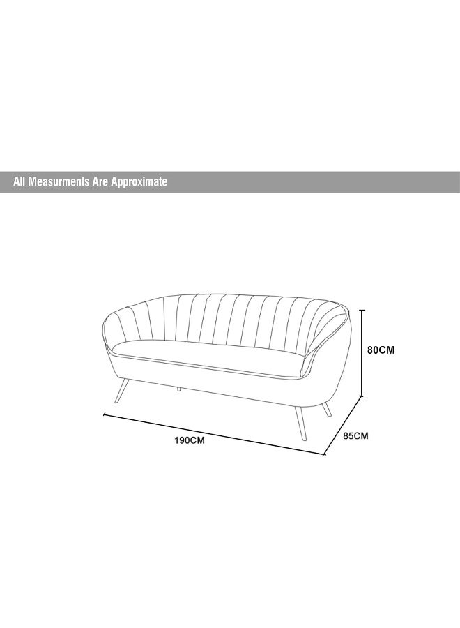 Ripple FURNITURE UAE Homes Velvet 3-Seater Sofa, Green - Image 2
