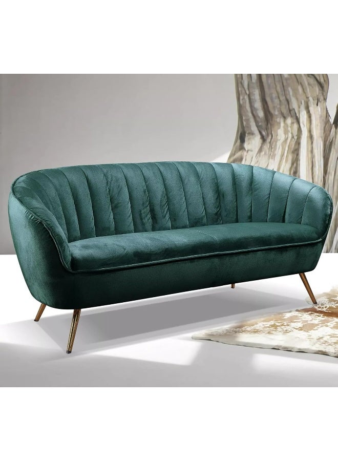 Ripple FURNITURE UAE Homes Velvet 3-Seater Sofa, Green - Image 1
