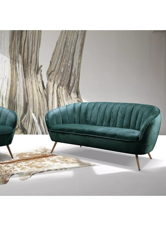 Ripple FURNITURE UAE Homes Velvet 3-Seater Sofa, Green - Image 5