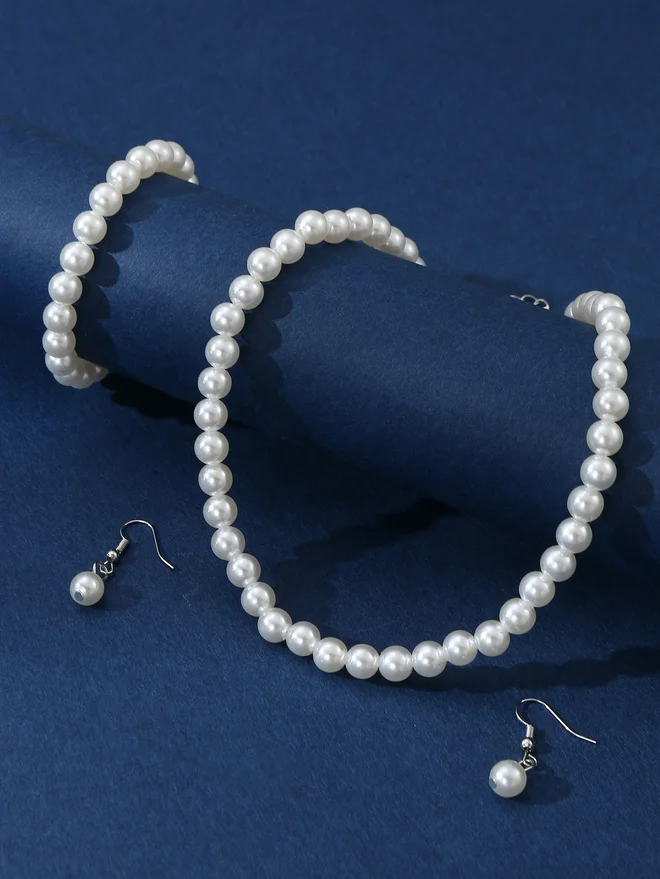 Take Two Take Two Set of 3 - Faux Pearl Necklace, Bracelet and Earrings