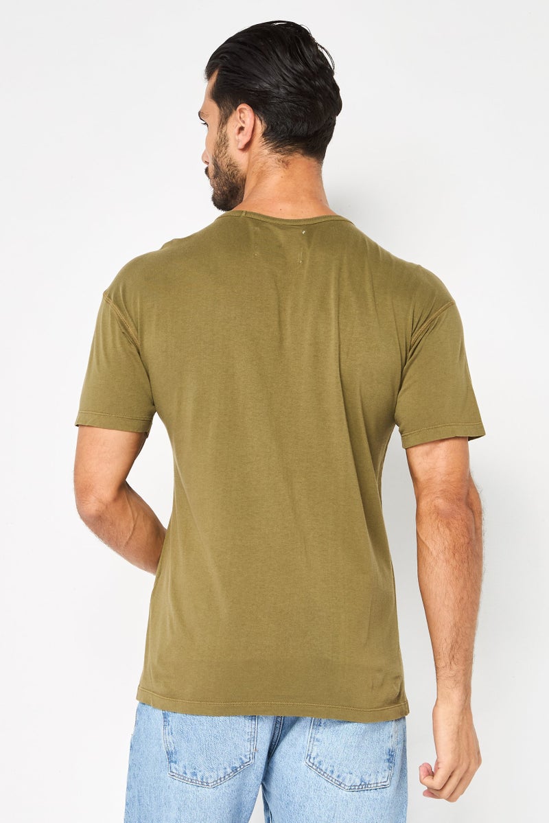Replay Men Crew Neck Short Sleeve Brand Logo T-shirt, Olive - Image 4