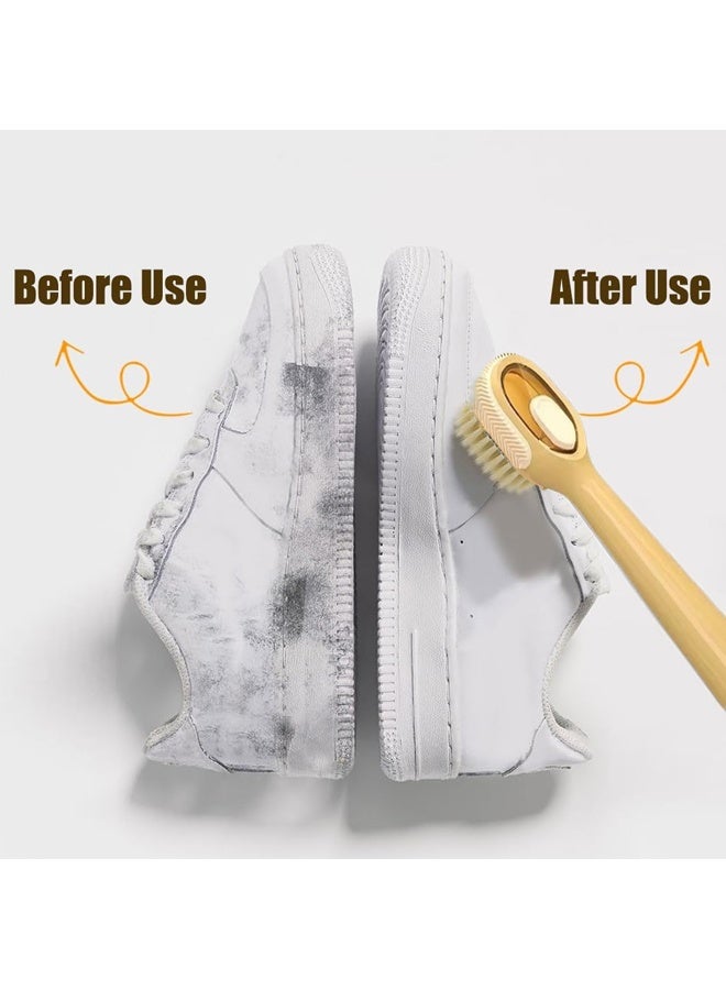 HOMESTAR Multifunction Cleaning Shoe Brush, Shoe & Laundry Brush with Soap Dispenser for Cleaning Clothes Shoes (Light Yellow) - Image 4