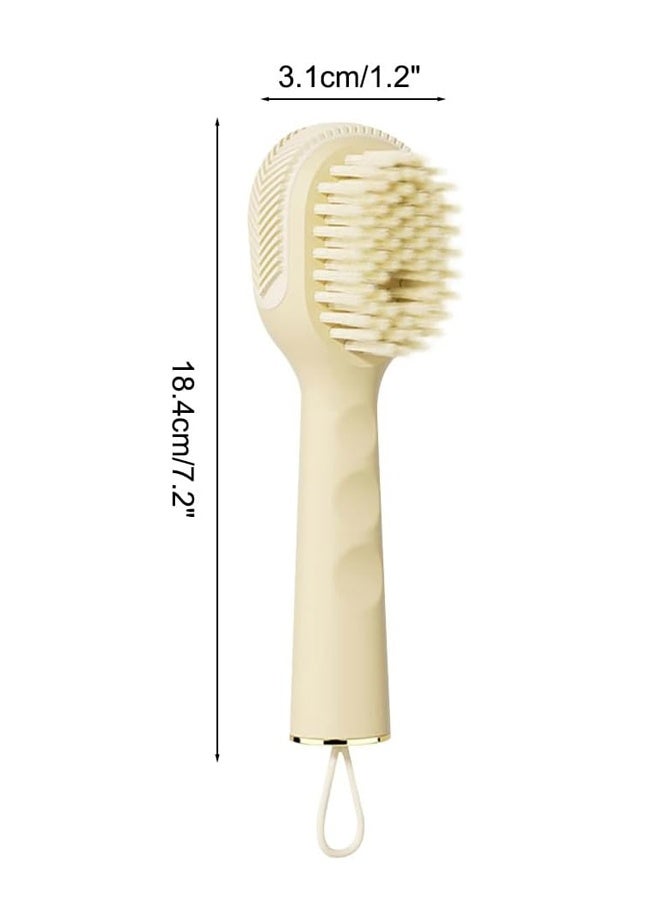 HOMESTAR Multifunction Cleaning Shoe Brush, Shoe & Laundry Brush with Soap Dispenser for Cleaning Clothes Shoes (Light Yellow) - Image 5