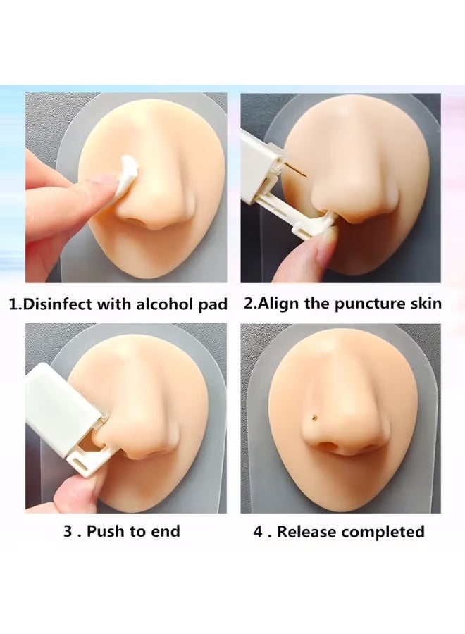 Nose Piercing Gun Kit Tool, 1 Pc Easy to Use Nose Piercing Tool with Built-in Perforating Nail and Alcohol Pad for Nose Piercing - Image 1