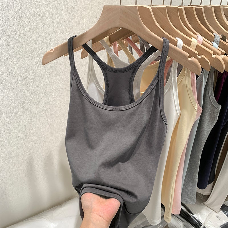Girl Slim Fit Sleeveless Small Suspender Belt With Breast Pads For Women Commuting Outer Wear Inner Vest - Image 1