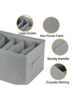 Generic 4 Pieces - Wardrobe & Drawer Clothes Organizer ( 6 Grids ) Foldable - Grey  - Image 4