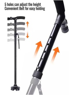 Ultimate Folding Cane with Led Light, Adjustable Safety Crutch and Walking Sticks for Elderly, Injured, Best Hiking Poles And Camping Stick With Flashlight, Foldable Safety Stick And Flashlight A Perfect Combo  - Image 2