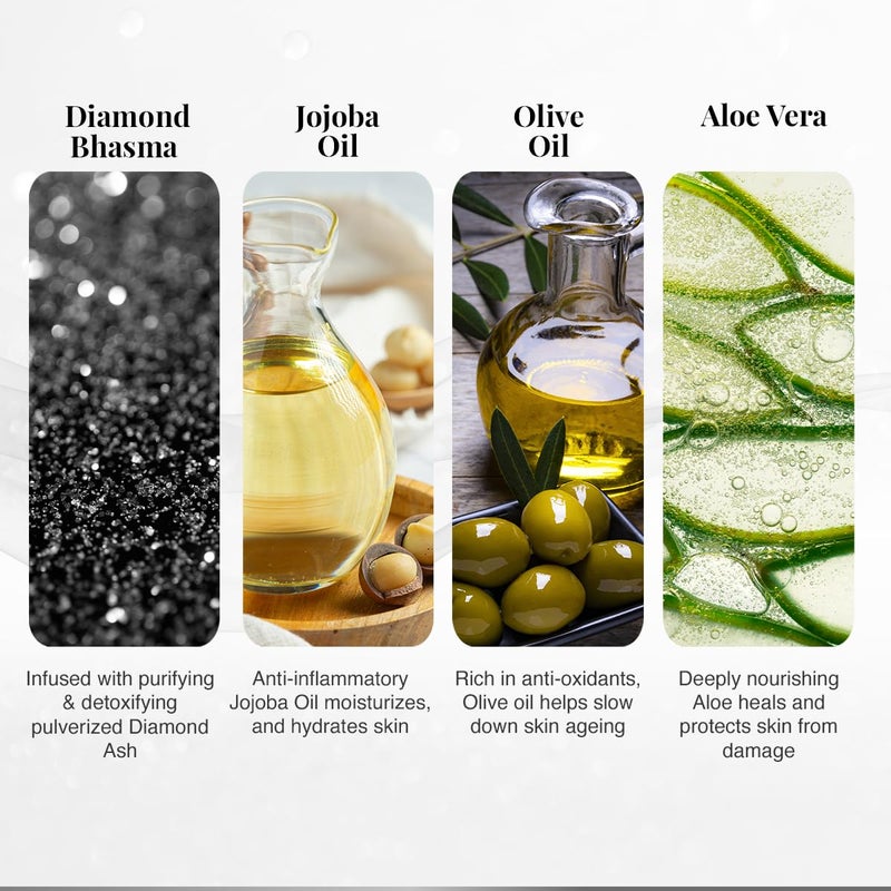 VLCC VLCC Diamond Facial Kit 60g Skin Purifying with Parlour Glow Improves Skin Elasticity Brightens and Helps Lighten Patchy Damaged Skin with Colloidal Diamond Aloe Vera Jojoba Olive Oil  - Image 5