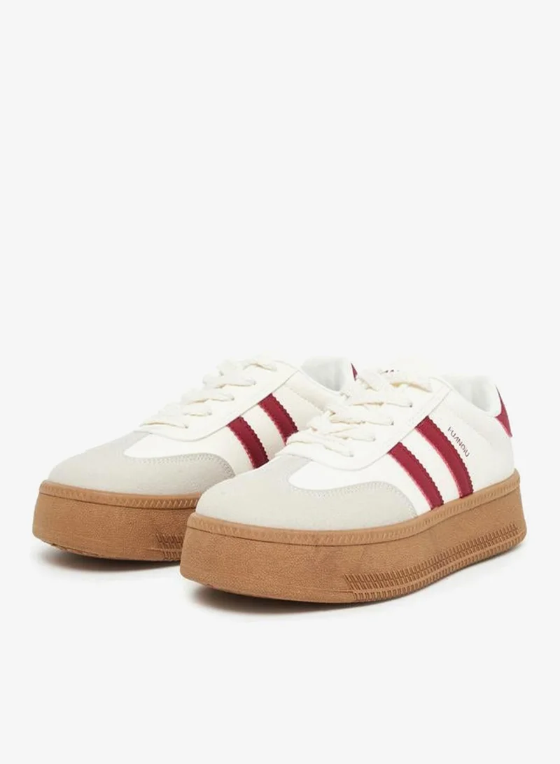 Styli Active Beige Women Beige Platform Sneakers for Women | Best Price UAE
